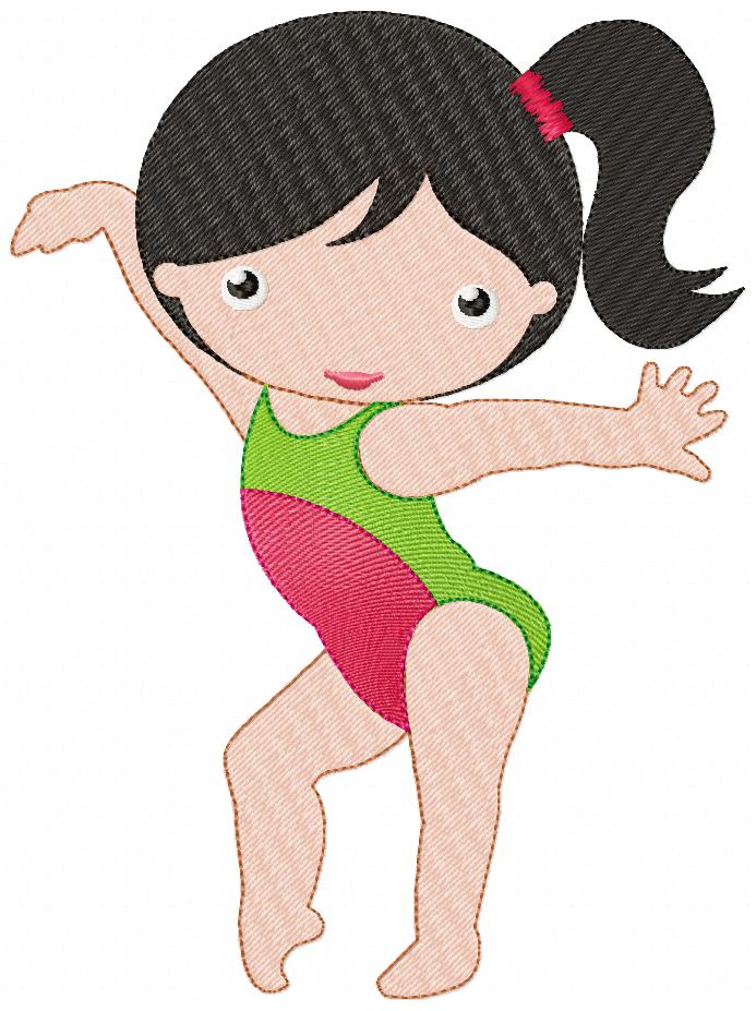 Gymnast Girls - Fill Stitch - Set of 4 designs