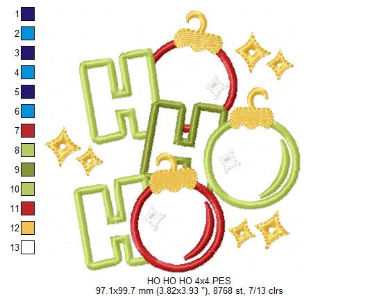 Christmas HO HO HO - Applique