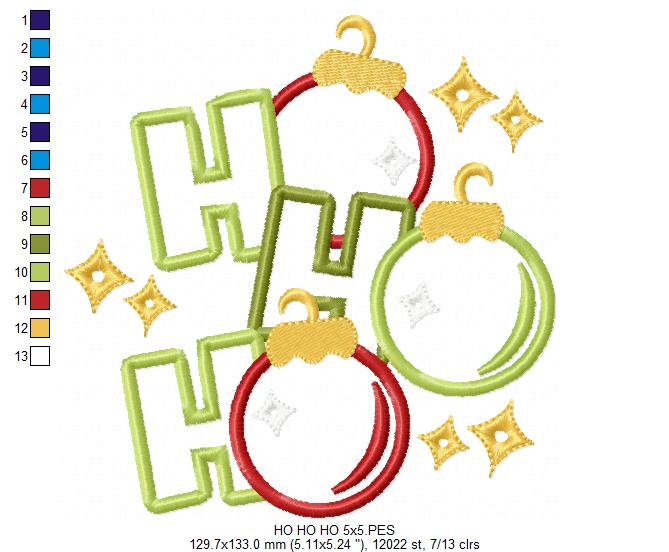 Christmas HO HO HO - Applique