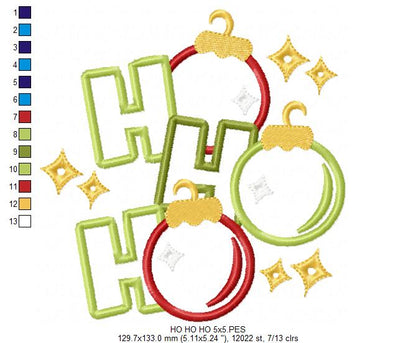 Christmas HO HO HO - Applique