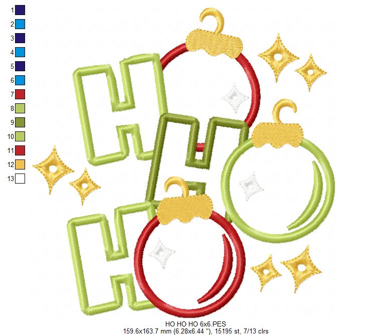 Christmas HO HO HO - Applique