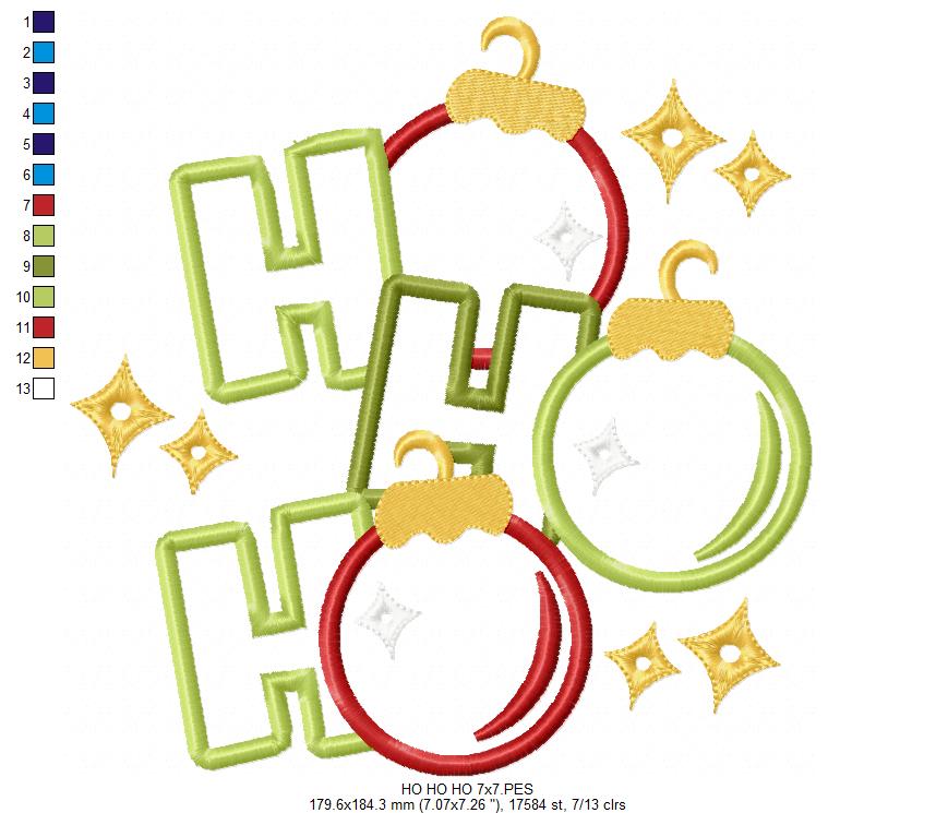 Christmas HO HO HO - Applique