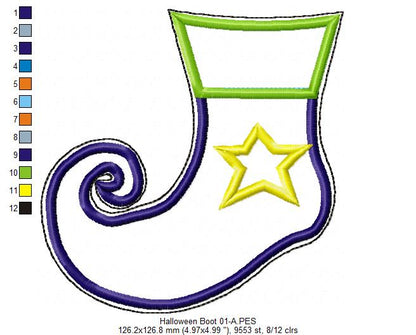 Halloween Boot Door Ornament - ITH Project - Machine Embroidery Design