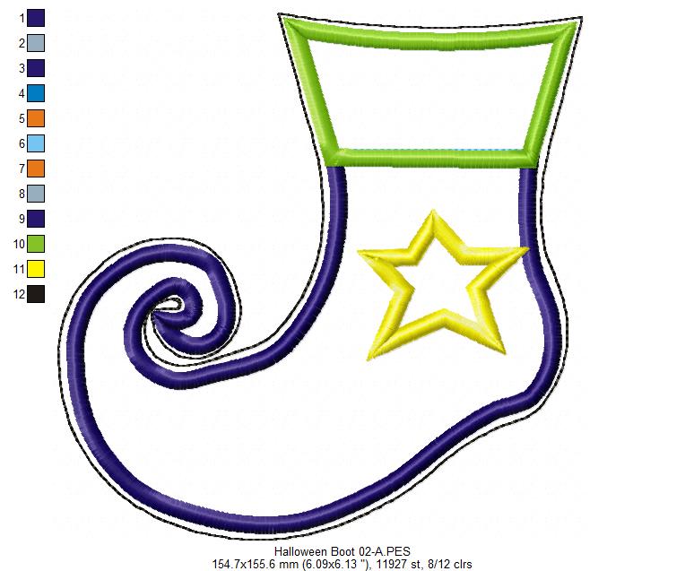 Halloween Boot Door Ornament - ITH Project - Machine Embroidery Design