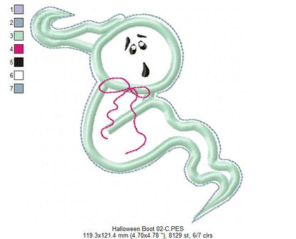Halloween Boot Door Ornament - ITH Project - Machine Embroidery Design