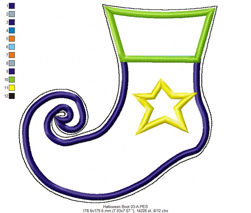 Halloween Boot Door Ornament - ITH Project - Machine Embroidery Design