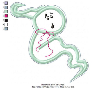 Halloween Boot Door Ornament - ITH Project - Machine Embroidery Design