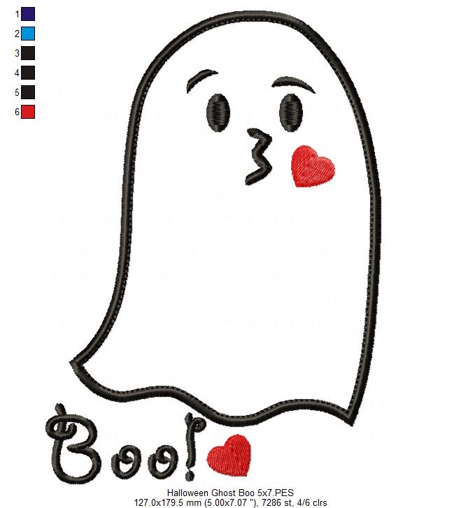 Halloween Ghost Boo - Applique