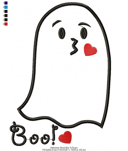 Halloween Ghost Boo - Applique