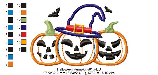 Halloween Pumpkins - Applique