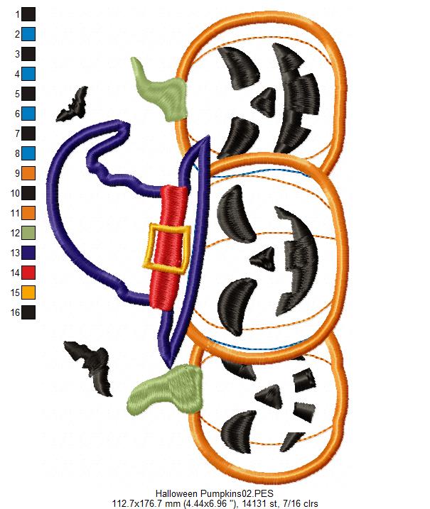 Halloween Pumpkins - Applique