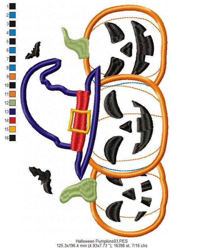 Halloween Pumpkins - Applique