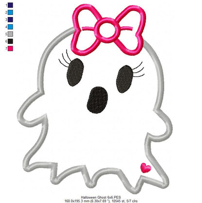 Ghost Girl - Applique - Machine Embroidery Design