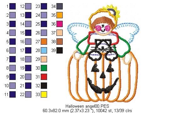 Pumpkin Angel - Applique