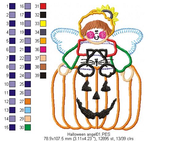 Pumpkin Angel - Applique