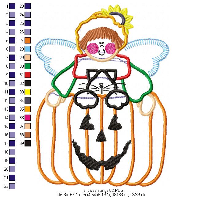 Pumpkin Angel - Applique
