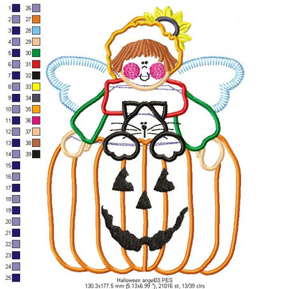 Pumpkin Angel - Applique