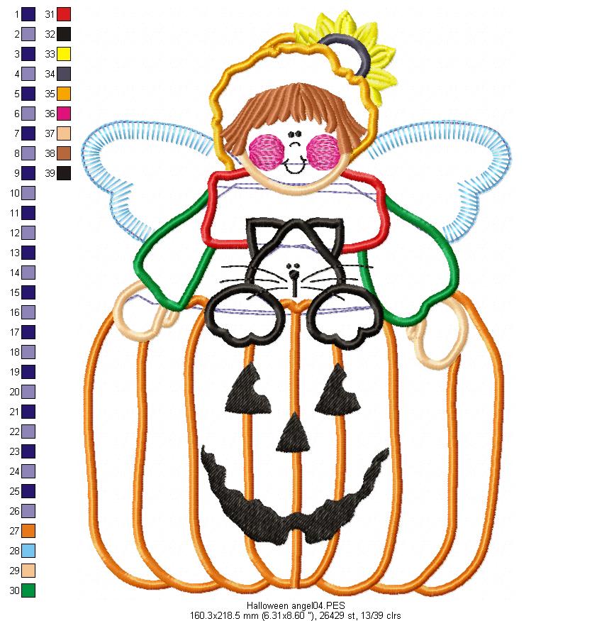 Pumpkin Angel - Applique