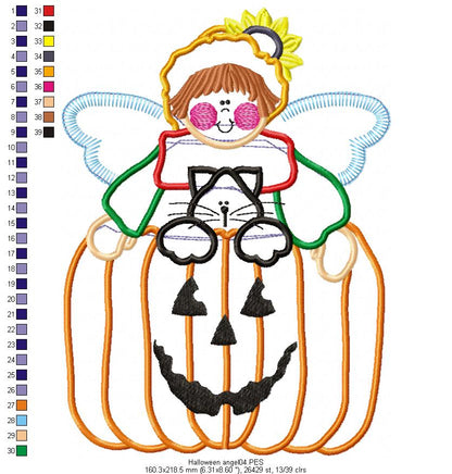 Pumpkin Angel - Applique