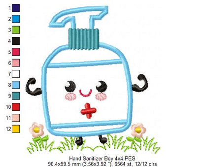 Hand Sanitizer Boy - Applique