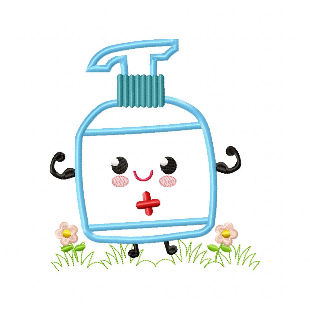 Hand Sanitizer Boy and Girl - Applique - Set of 2 designs
