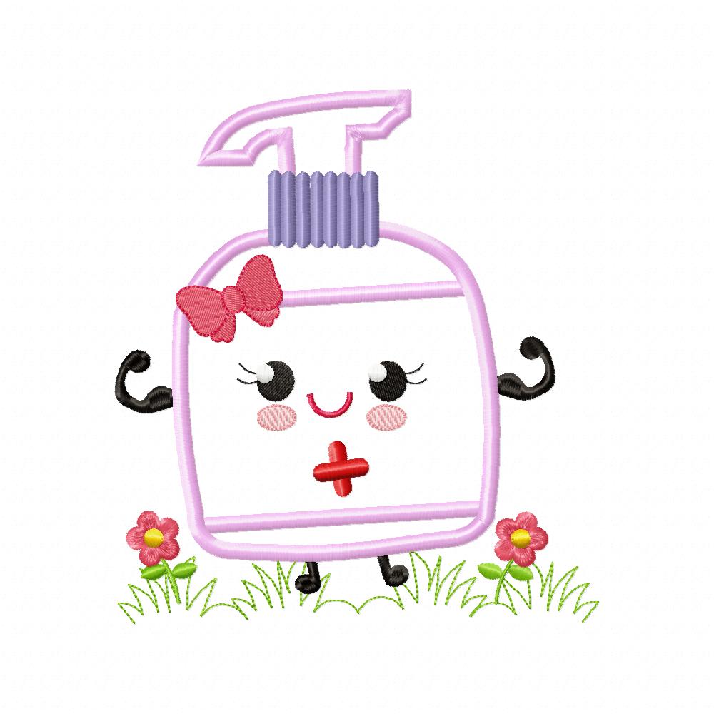 Hand Sanitizer Girl - Applique