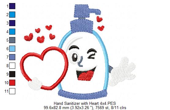 Hand Sanitizer with Heart - Applique