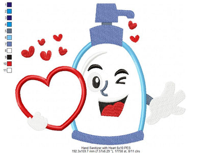 Hand Sanitizer with Heart - Applique