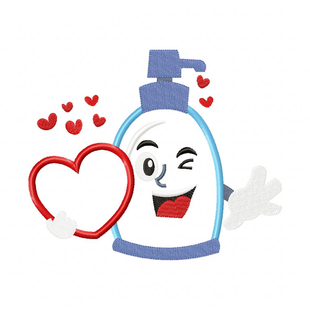 Hand Sanitizer with Heart - Applique