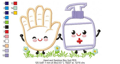 Hand and Sanitizer Boy - Applique