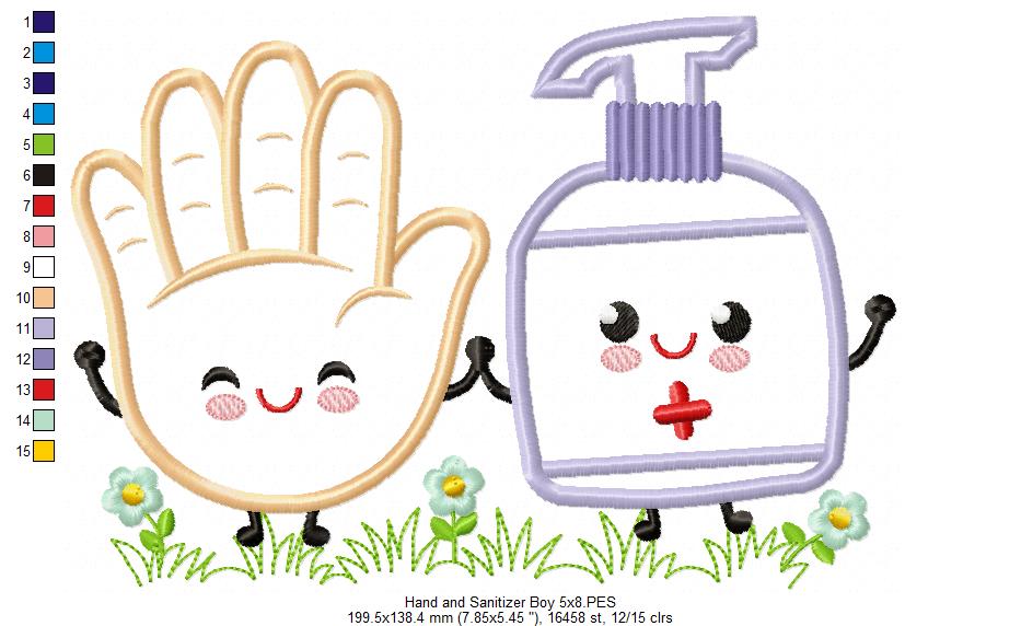 Hand and Sanitizer Boy - Applique