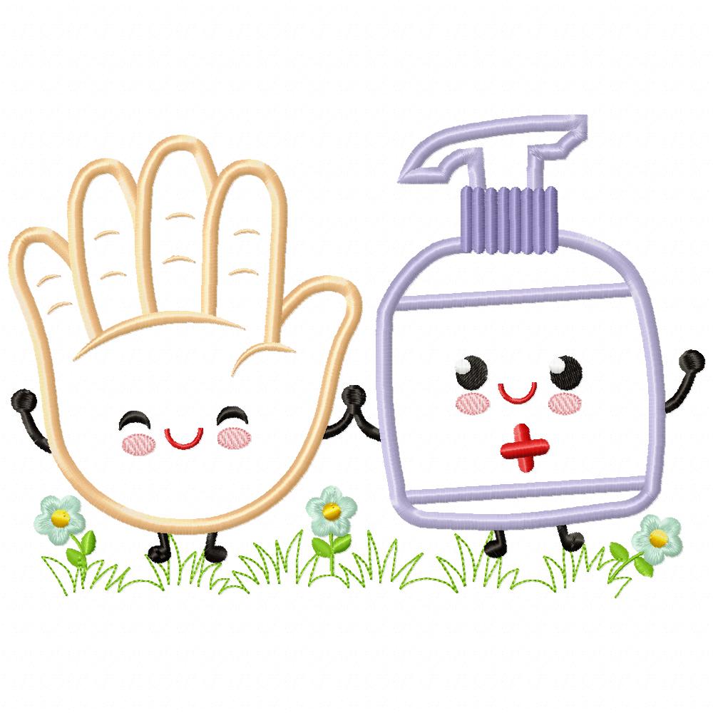 Hand and Sanitizer Boy - Applique