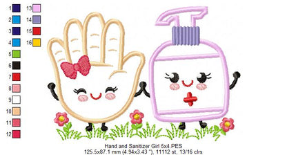 Hand and Sanitizer Girl - Applique