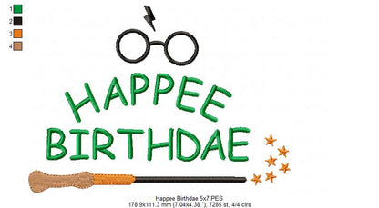 Happee Birthdae - Fill Stitch