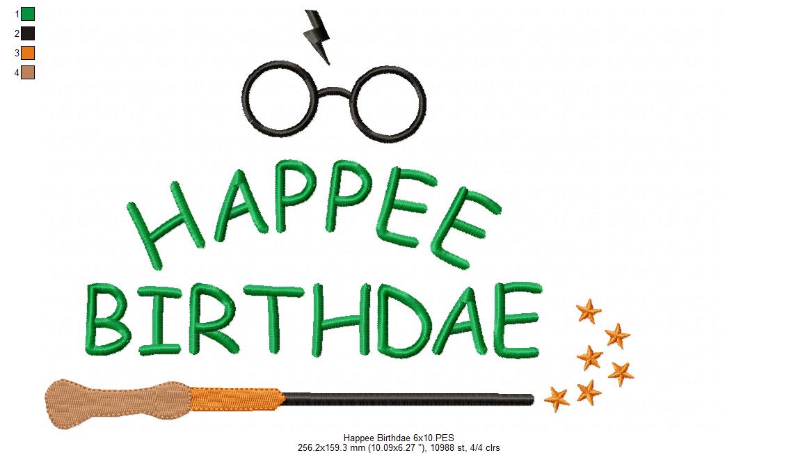 Happee Birthdae - Fill Stitch