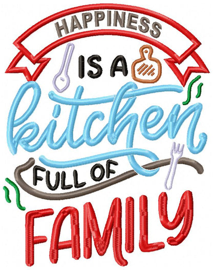 Happines is a Kitchen full of Love - Fill Stitch