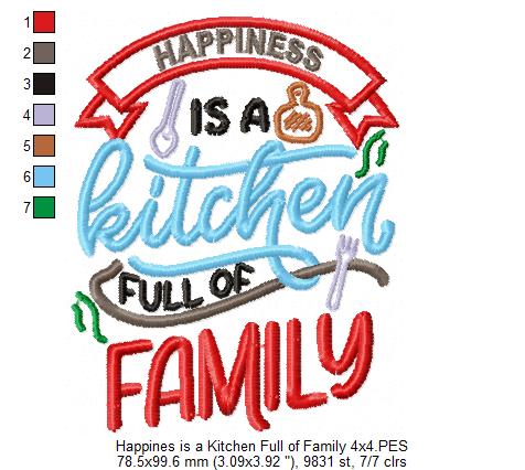 Happines is a Kitchen full of Love - Fill Stitch