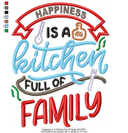 Happines is a Kitchen full of Love - Fill Stitch