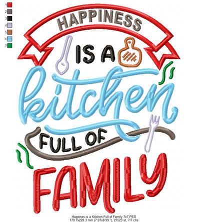 Happines is a Kitchen full of Love - Fill Stitch