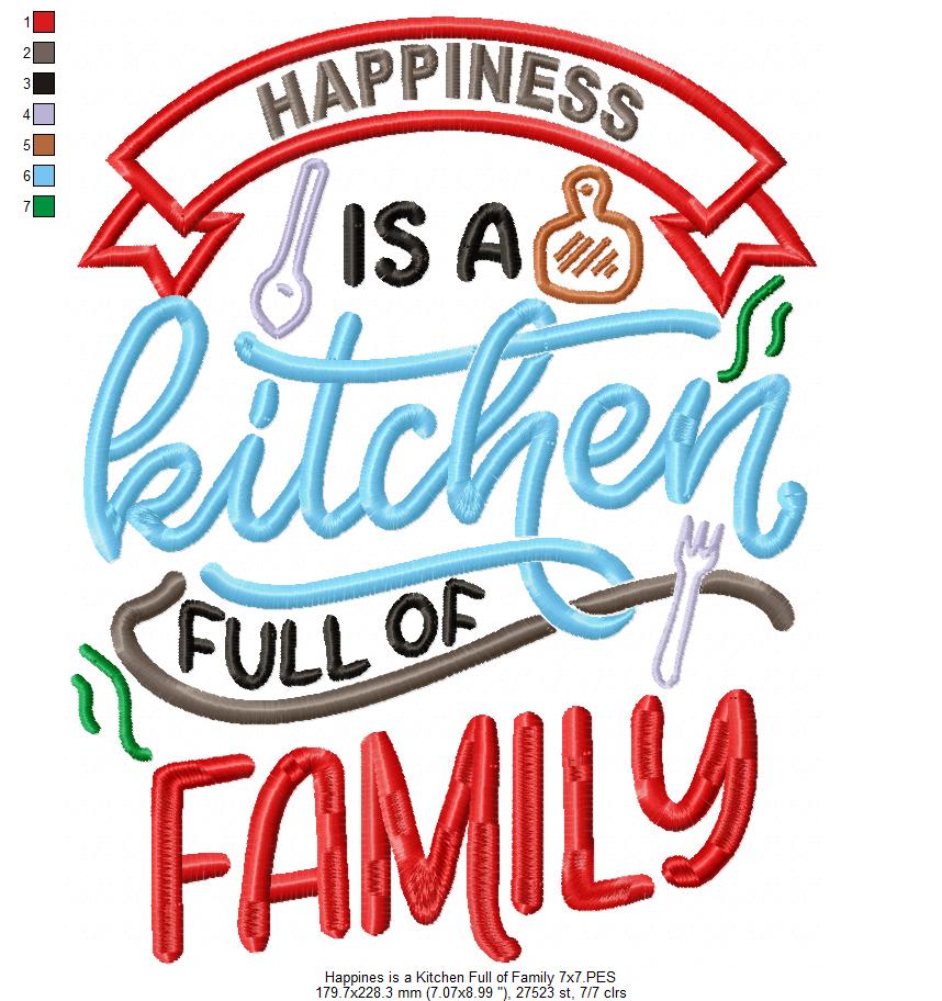 Happines is a Kitchen full of Love - Fill Stitch