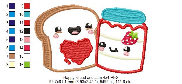 Happy Bread and Jam - Applique