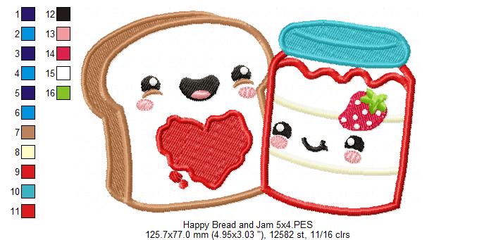 Happy Bread and Jam - Applique
