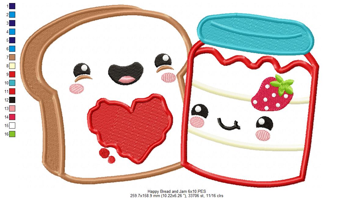 Happy Bread and Jam - Applique