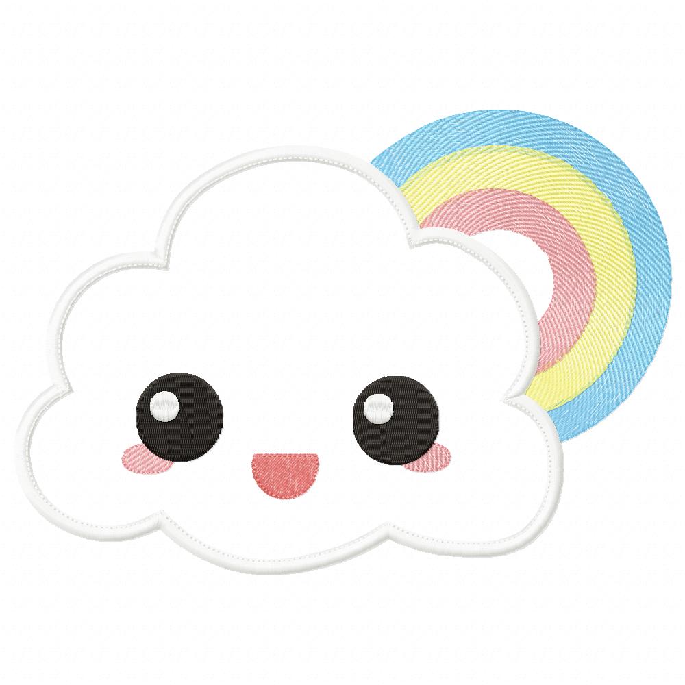 Happy Cloud with Rainbow - Applique