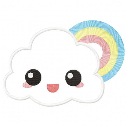 Happy Cloud with Rainbow - Applique