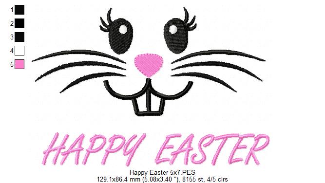 Happy Easter  - Fill Stitch