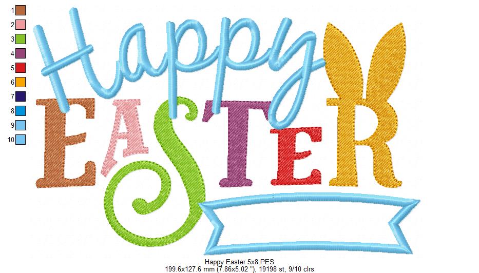 Happy Easter - Applique Embroidery