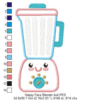 Happy Face Blender - Applique - Machine Embroidery Design