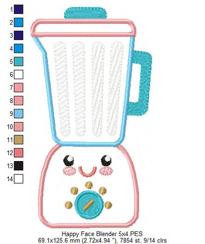 Happy Face Blender - Applique - Machine Embroidery Design