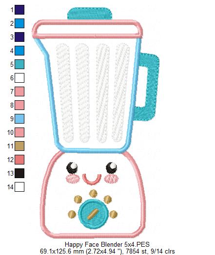 Happy Face Blender - Applique - Machine Embroidery Design